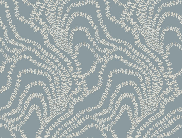 String of Pearls Denim Vine Wallpaper