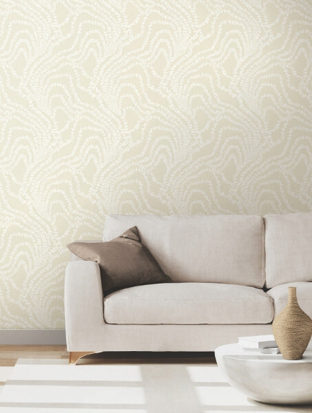 String of Pearls Beige Vine Wallpaper