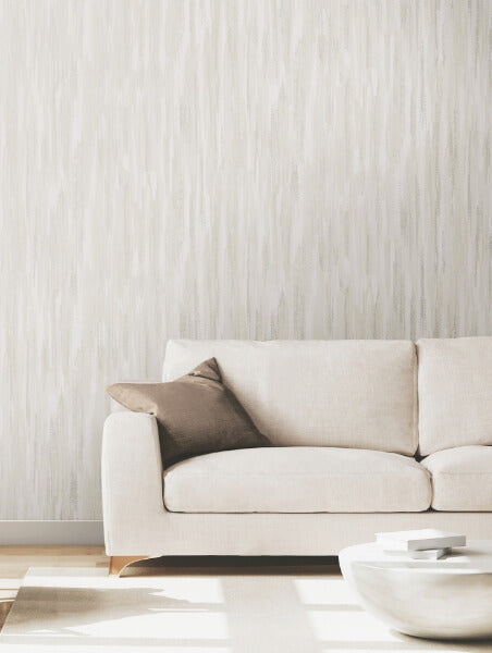 Tribeca White Texture Stripe Wallpaper