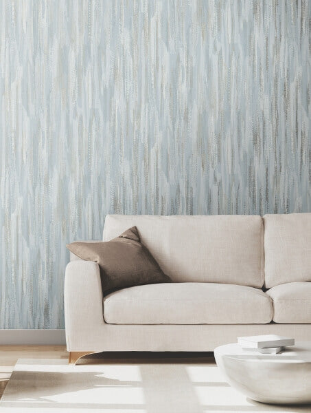 Tribeca Light Blue Texture Stripe Wallpaper