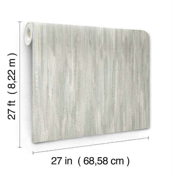 Tribeca Aqua Texture Stripe Wallpaper