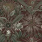 Enchanted Garden Maroon Tropical Wallpaper