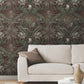 Enchanted Garden Maroon Tropical Wallpaper