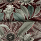 Enchanted Garden Maroon Tropical Wallpaper