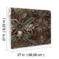Enchanted Garden Maroon Tropical Wallpaper
