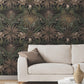 Enchanted Garden Chocolate Tropical Wallpaper