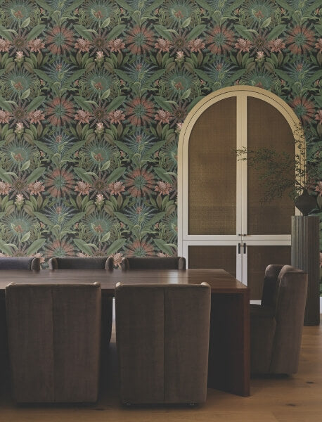Enchanted Garden Green Tropical Wallpaper