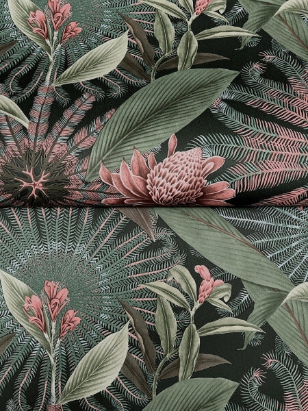 Enchanted Garden Green Tropical Wallpaper