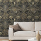 Enchanted Garden Black Tropical Wallpaper