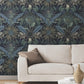 Enchanted Garden Navy Tropical Wallpaper
