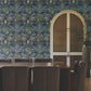 Enchanted Garden Navy Tropical Wallpaper