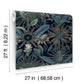 Enchanted Garden Navy Tropical Wallpaper