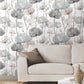 Cotswolds Poppies Grey Floral Wallpaper