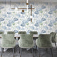 Cotswolds Poppies Blue Floral Wallpaper