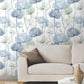 Cotswolds Poppies Blue Floral Wallpaper