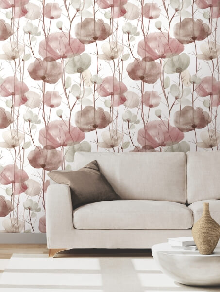Cotswolds Poppies Red Floral Wallpaper
