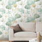 Cotswolds Poppies Turquoise Floral Wallpaper