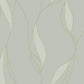 Society Hill Mint Abstract Leaf Wallpaper