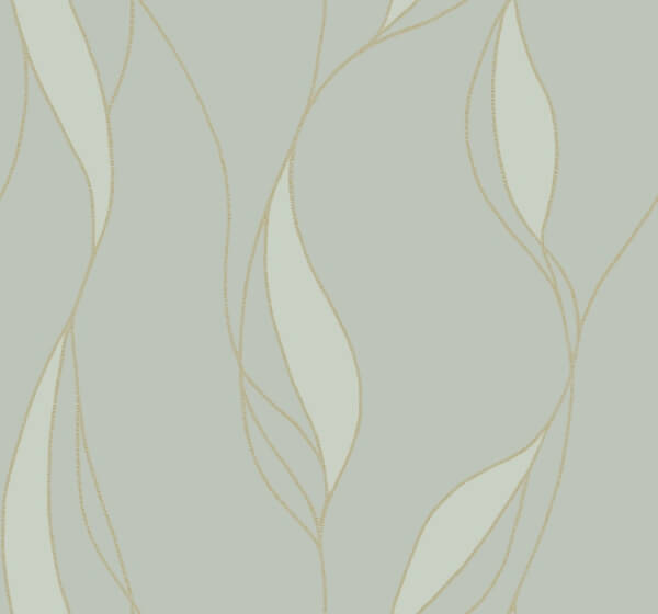 Society Hill Mint Abstract Leaf Wallpaper
