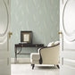 Society Hill Mint Abstract Leaf Wallpaper