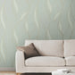 Society Hill Mint Abstract Leaf Wallpaper