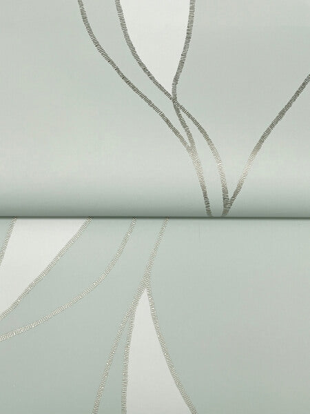 Society Hill Mint Abstract Leaf Wallpaper