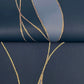 Society Hill Navy Abstract Leaf Wallpaper