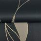 Society Hill Black Abstract Leaf Wallpaper