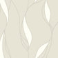 Society Hill Dove Abstract Leaf Wallpaper