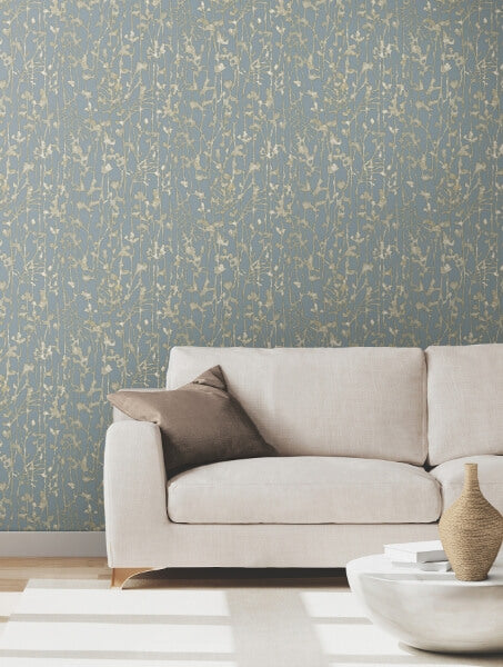 Filigree Light Blue Abstract Wallpaper