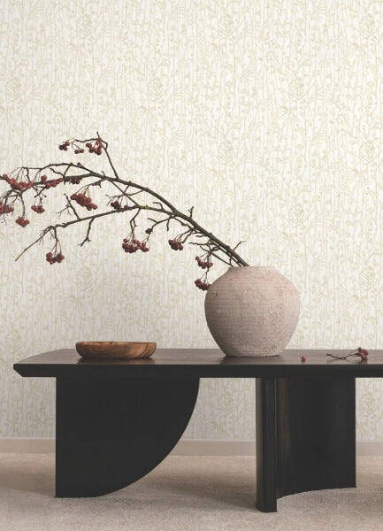Filigree Beige Abstract Wallpaper