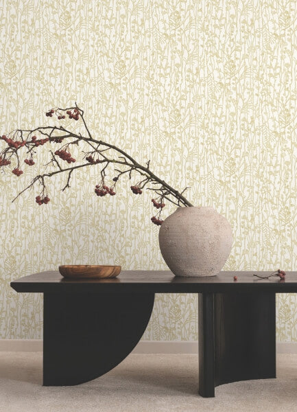 Filigree Gold Abstract Wallpaper