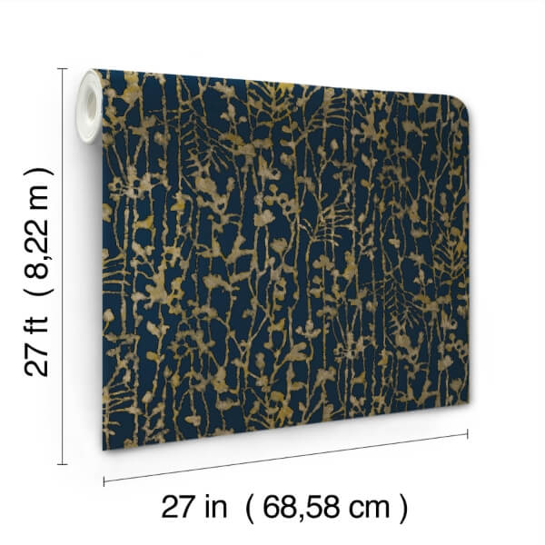 Filigree Navy Abstract Wallpaper