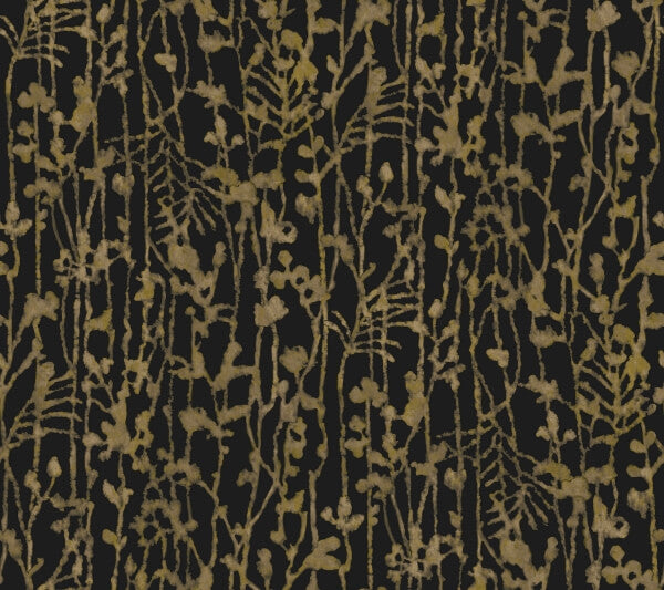 Filigree Black Abstract Wallpaper