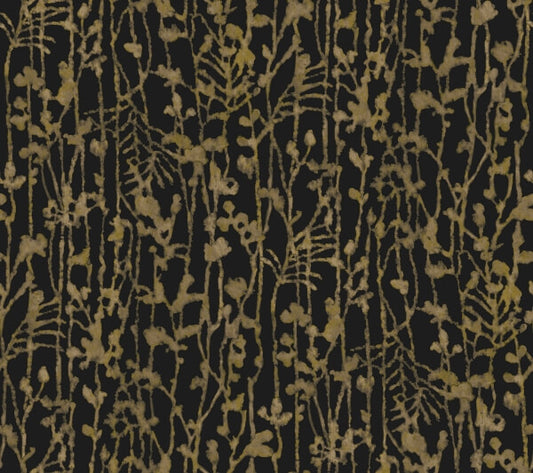 Filigree Black Abstract Wallpaper