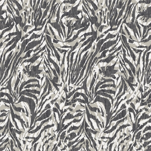 Davy Charcoal Zebra Wallpaper