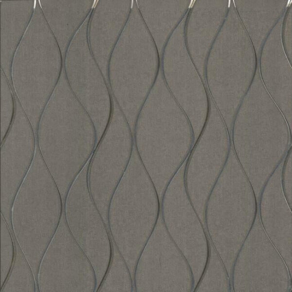 Wavy Stripe Black Metallic Wallpaper