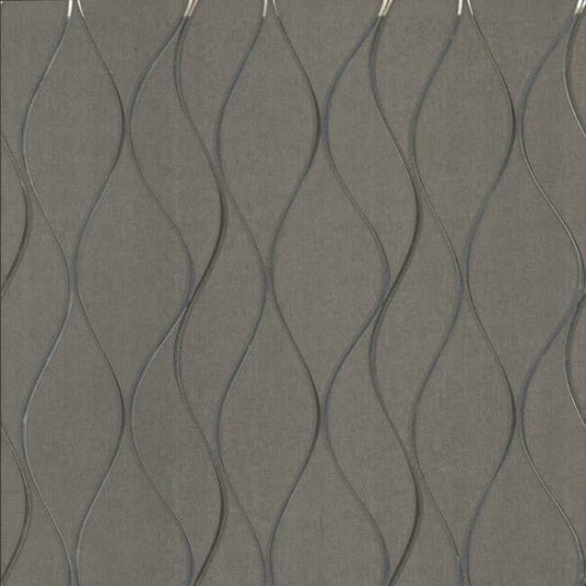 Wavy Stripe Black Metallic Wallpaper