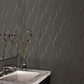 Wavy Stripe Black Metallic Wallpaper
