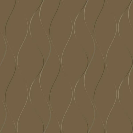 Wavy Stripe Tan Metallic Wallpaper