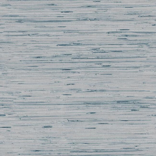 Lustrous Grasscloth Blue & Gold Wallpaper