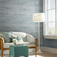 Lustrous Grasscloth Blue & Gold Wallpaper