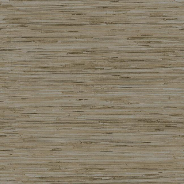 Lustrous Grasscloth Silver & Taupe Wallpaper