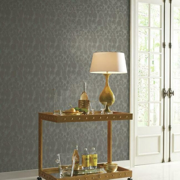 Feathers Brown & Turquoise Wallpaper