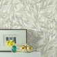 Rainforest Leaves Cream & Grey Wallpaper