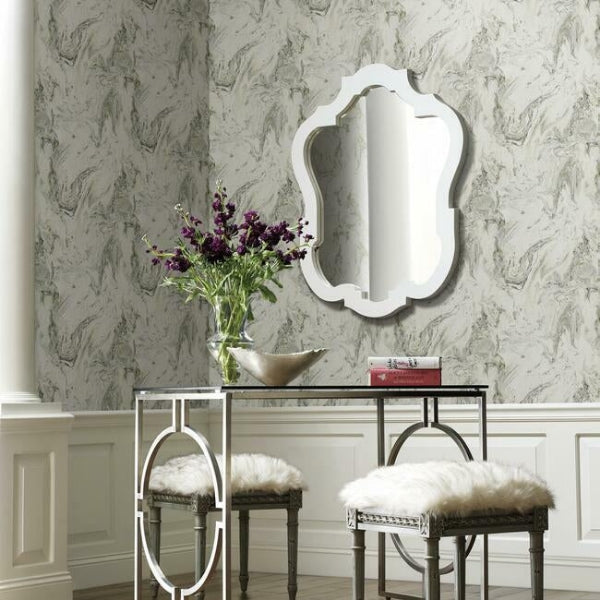 Oil & Marble Grey Metallic Wallpaper