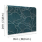 Shell Wood Veneer Navy Metallic Wallpaper