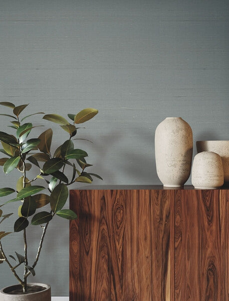 Silk Road Dusty Blue Wallpaper
