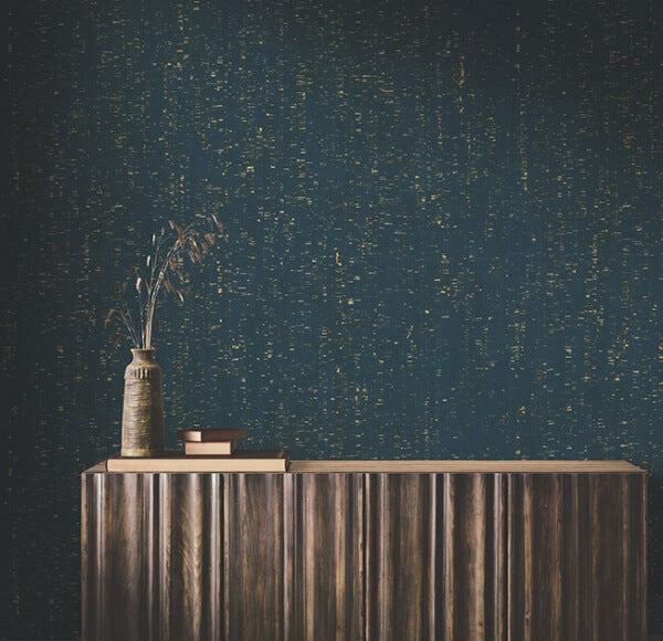 Caldera Cork Navy / Gold Wallpaper