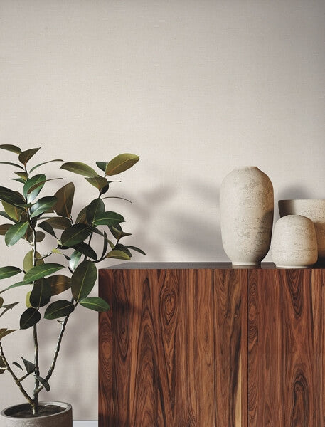 Sundrenched Linen Soft White Wallpaper